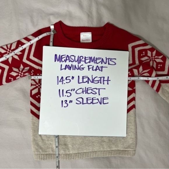 Hanna Anderson Baby Nordic Red and Cream Sweater Size 2T 2022 Collection - Picture 13 of 15